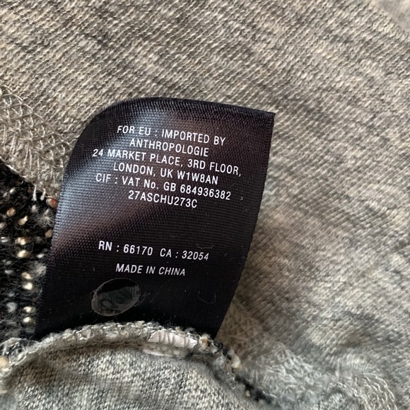 Anthropologie Meadow Rue Gray Knit Boho Top Sz L - Picture 7 of 9